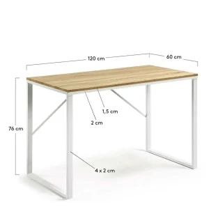 120×60 Cm Schreibtisch In Natur & Weiß – Camelo 11