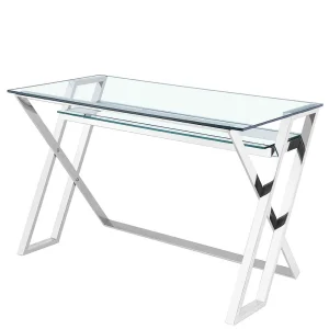 120×60 X-Design Glas Schreibtisch Mit Ablageboden – Jesafina 10