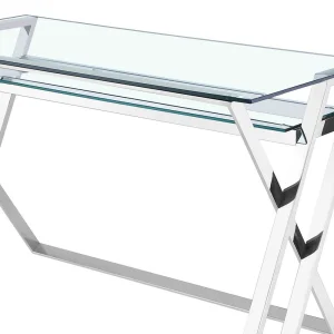 120×60 X-Design Glas Schreibtisch Mit Ablageboden – Jesafina 12