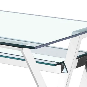 120×60 X-Design Glas Schreibtisch Mit Ablageboden – Jesafina 14