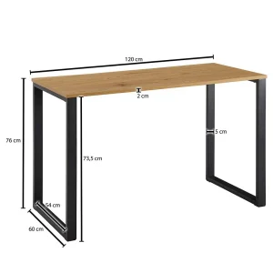 120x76x60 Schreibtisch In Eiche & Schwarz – Tiorondo 18