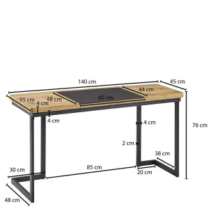 140×55 Schreibtisch In Eiche Optik – Sharkona 12