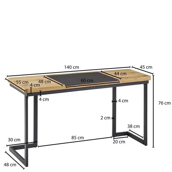 140×55 Schreibtisch In Eiche Optik – Sharkona 4