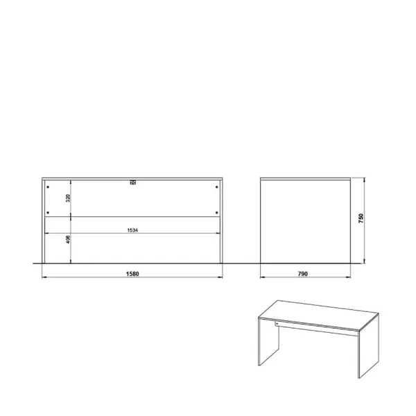 158x75x79 Schreibtisch In Creme & Nussbaum – Laxie 6