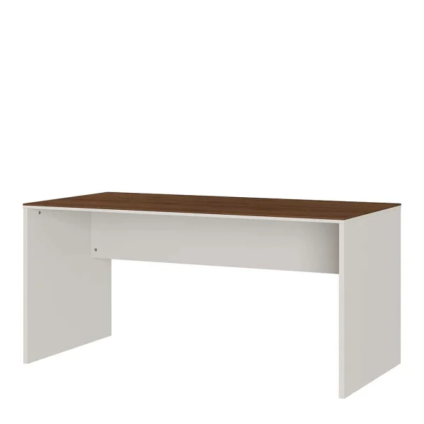 158x75x79 Schreibtisch In Creme & Nussbaum – Laxie 1