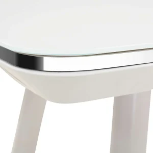 Designer Schreibtisch Aus Weißglas Mit Chrom – Citowas 11