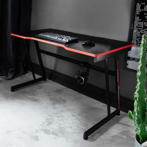 Gamer PC Tisch In Schwarz Mit Rot – Dicampo 10