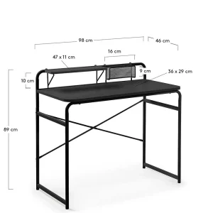 Günstiger Schreibtisch Mit Aufsatz 98x89x46 – Tibalt 11