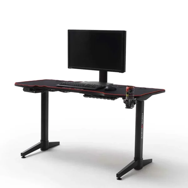 Höhenverstellbarer Gaming PC Tisch In Schwarz – Pelevas 7